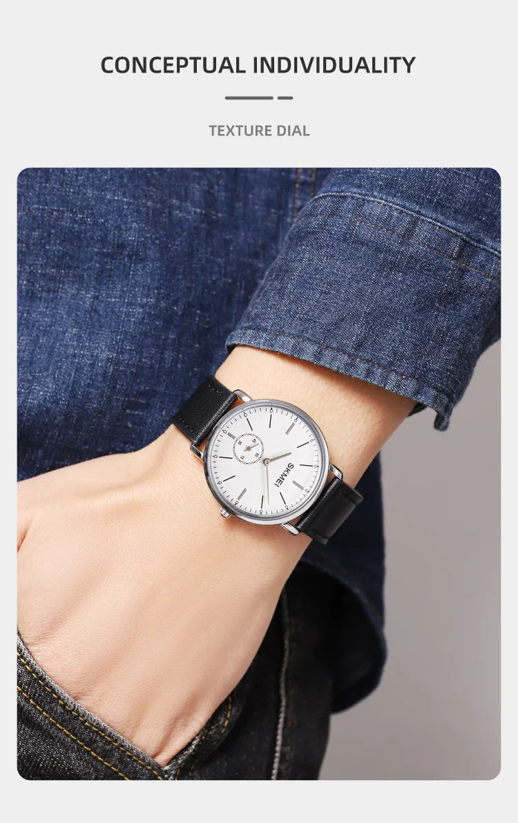SKMEI Large Dial Simple Quartz Movement Watches For Men Women Waterproof Time Wristwatches Fashion Business Watch Reloj Hombre