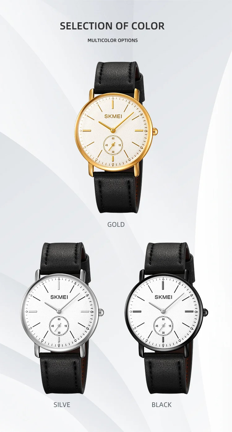 SKMEI Large Dial Simple Quartz Movement Watches For Men Women Waterproof Time Wristwatches Fashion Business Watch Reloj Hombre