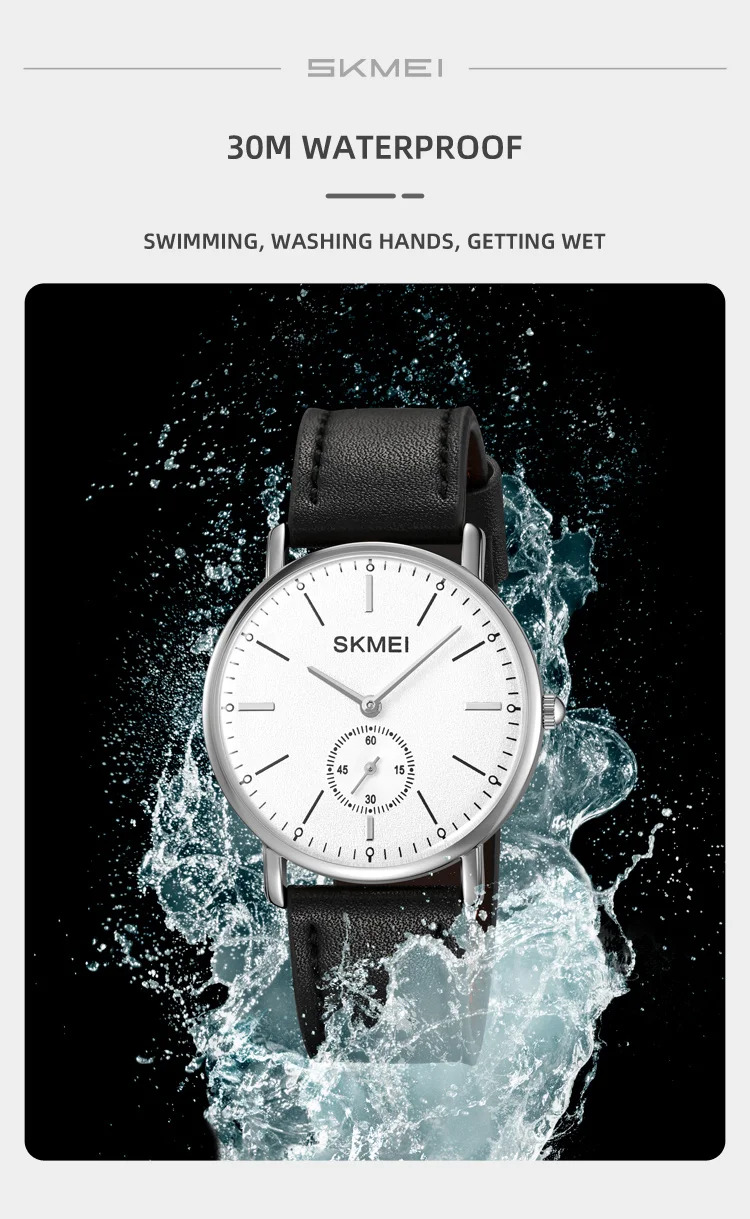 SKMEI Large Dial Simple Quartz Movement Watches For Men Women Waterproof Time Wristwatches Fashion Business Watch Reloj Hombre