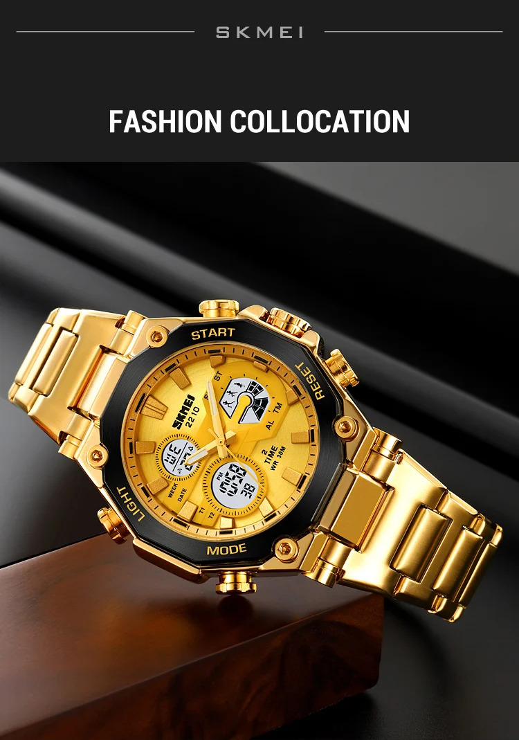 SKMEI Dual Display Electronic Watch Sport Fashion Alarm Watches For Men Chrono Casual Waterproof Digital Wristwatch Reloj Hombre