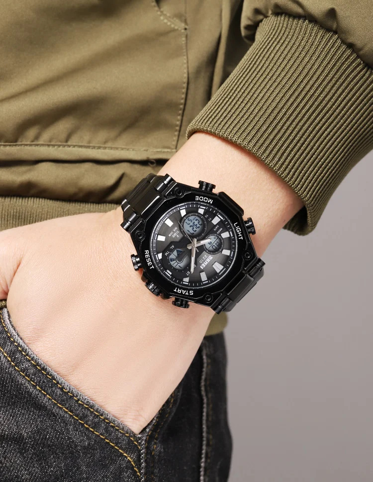 SKMEI Dual Display Electronic Watch Sport Fashion Alarm Watches For Men Chrono Casual Waterproof Digital Wristwatch Reloj Hombre