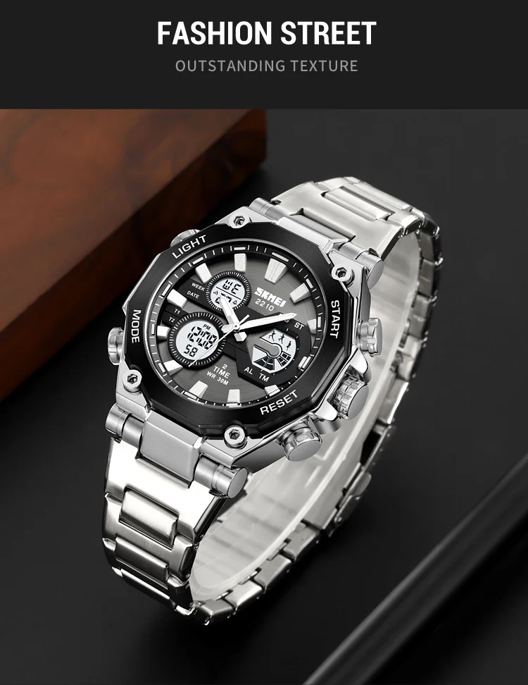 SKMEI Dual Display Electronic Watch Sport Fashion Alarm Watches For Men Chrono Casual Waterproof Digital Wristwatch Reloj Hombre