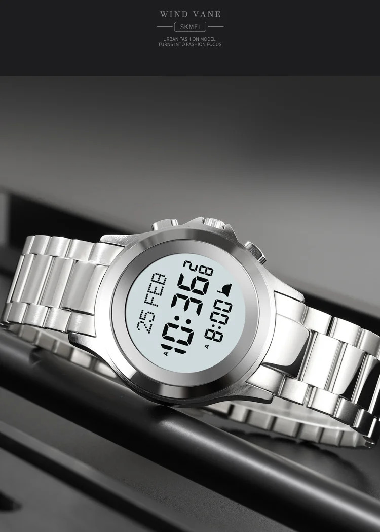 SKMEI Pilgrimage Time Reminder Watches For Men Women Chrono Casual Waterproof Digital Count Down Alarm Wristwatches Reloj Hombre