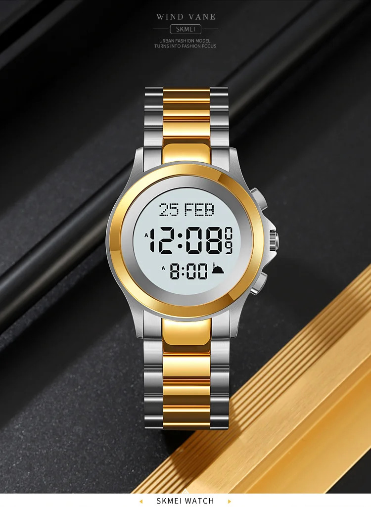 SKMEI Pilgrimage Time Reminder Watches For Men Women Chrono Casual Waterproof Digital Count Down Alarm Wristwatches Reloj Hombre