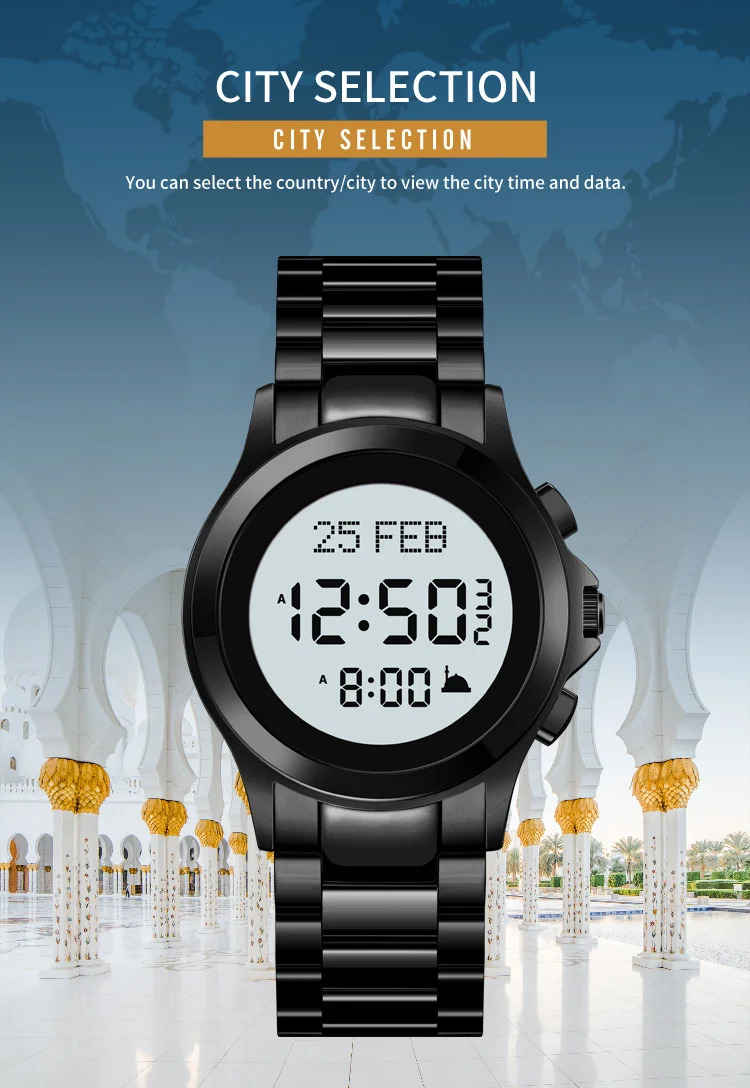 SKMEI Pilgrimage Time Reminder Watches For Men Women Chrono Casual Waterproof Digital Count Down Alarm Wristwatches Reloj Hombre