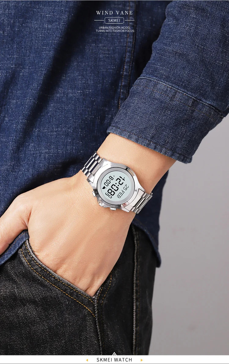 SKMEI Pilgrimage Time Reminder Watches For Men Women Chrono Casual Waterproof Digital Count Down Alarm Wristwatches Reloj Hombre