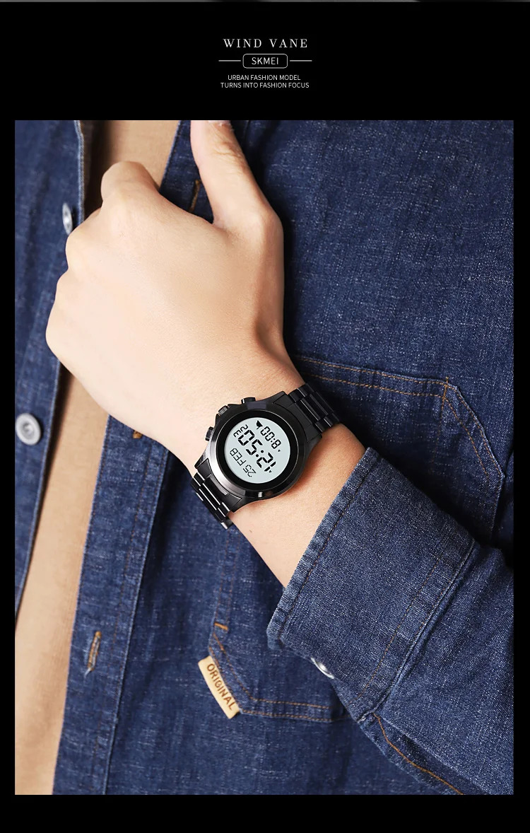 SKMEI Pilgrimage Time Reminder Watches For Men Women Chrono Casual Waterproof Digital Count Down Alarm Wristwatches Reloj Hombre