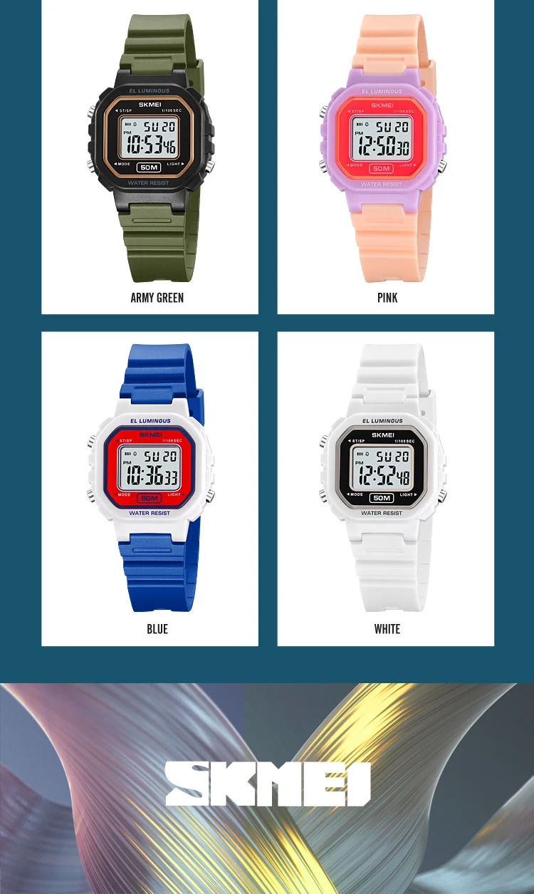SKMEI Sport Freshness Vitality Watch For Men Women Students Chrono Casual Waterproof Digital Wristwatch Count Down Alarm Watches