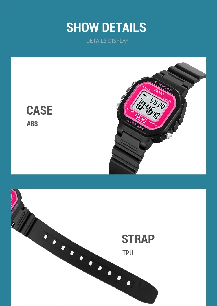 SKMEI Sport Freshness Vitality Watch For Men Women Students Chrono Casual Waterproof Digital Wristwatch Count Down Alarm Watches