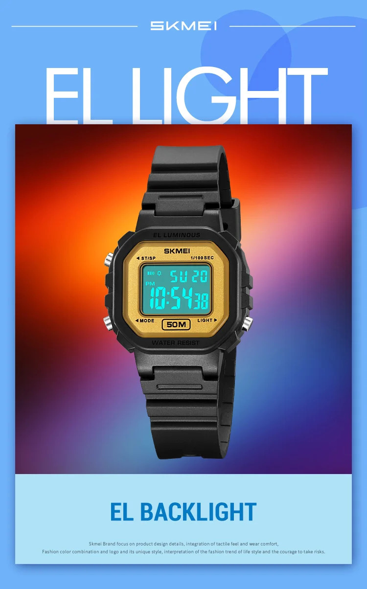 SKMEI Sport Freshness Vitality Watch For Men Women Students Chrono Casual Waterproof Digital Wristwatch Count Down Alarm Watches