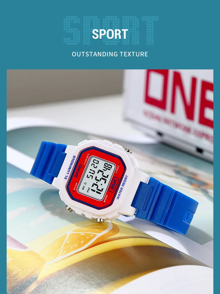 SKMEI Sport Freshness Vitality Watch For Men Women Students Chrono Casual Waterproof Digital Wristwatch Count Down Alarm Watches