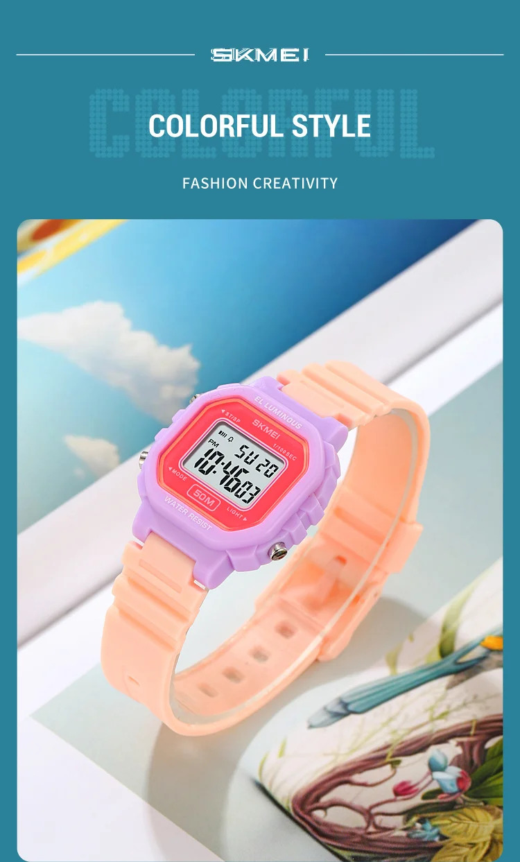 SKMEI Sport Freshness Vitality Watch For Men Women Students Chrono Casual Waterproof Digital Wristwatch Count Down Alarm Watches