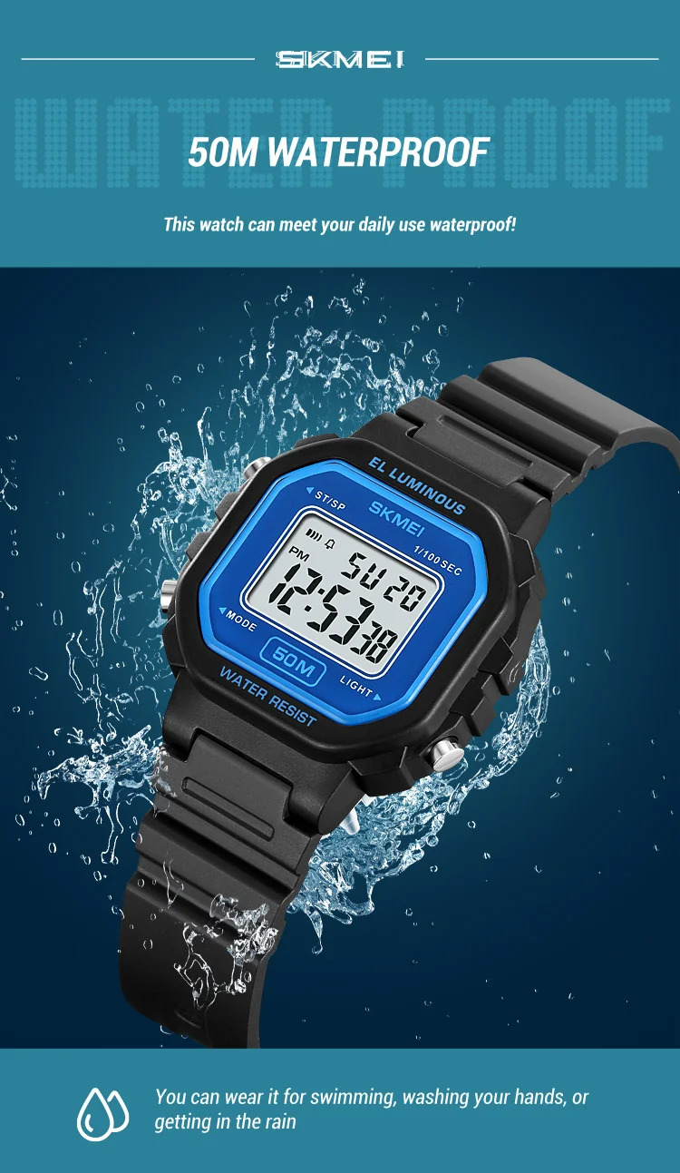 SKMEI Sport Freshness Vitality Watch For Men Women Students Chrono Casual Waterproof Digital Wristwatch Count Down Alarm Watches