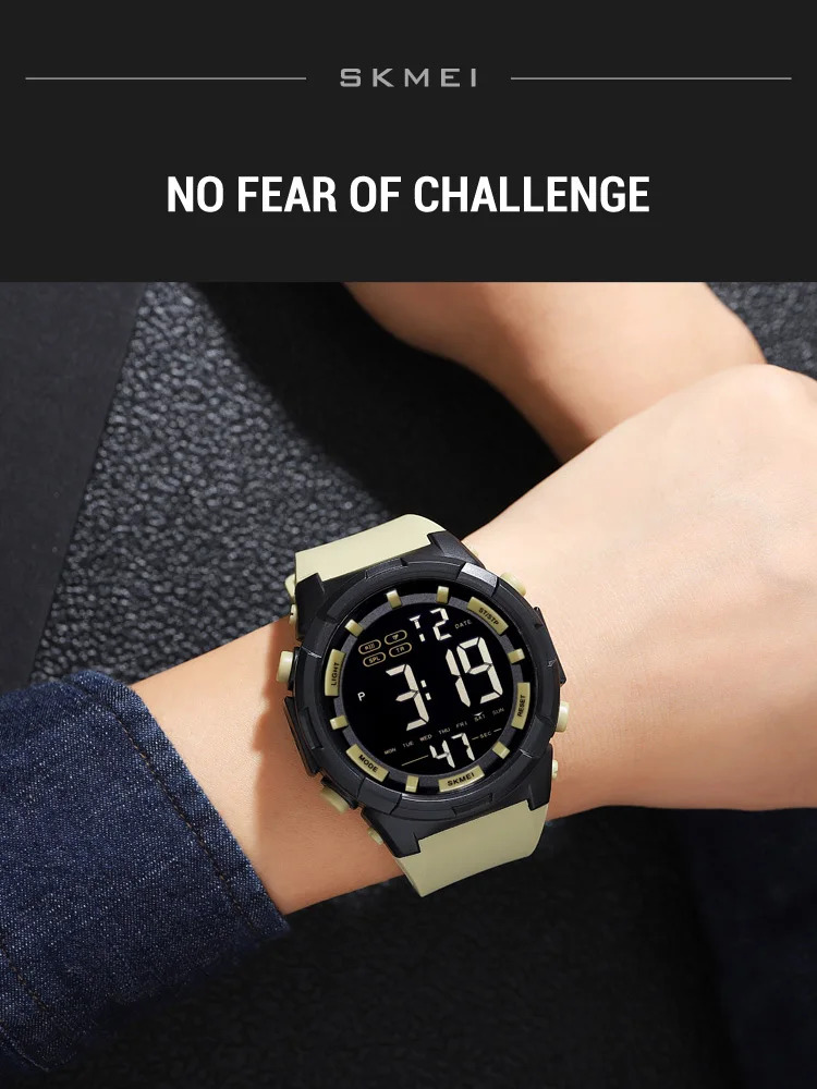 SKMEI LED Light Sport Fashion Watch For Men Women Chrono Casual 5Bar Waterproof Count Down Alarm Digital Wristwatch reloj hombre