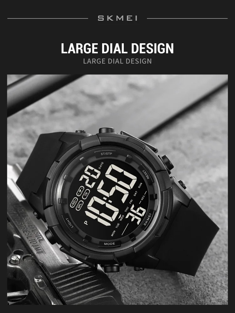 SKMEI LED Light Sport Fashion Watch For Men Women Chrono Casual 5Bar Waterproof Count Down Alarm Digital Wristwatch reloj hombre