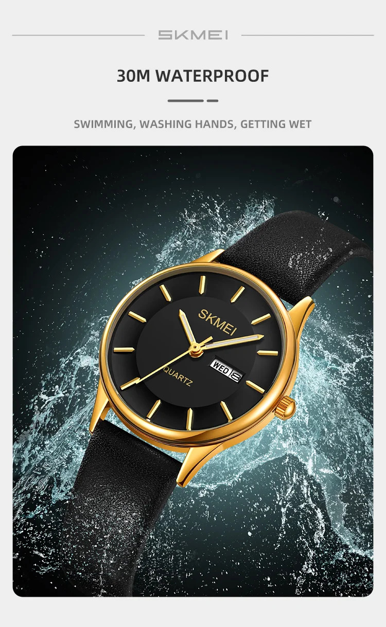 SKMEI Fashion Watches For Women Female Elegance Date Week Quartz Wristwatches Business Ladies Waterproof Watch Relogio Feminino