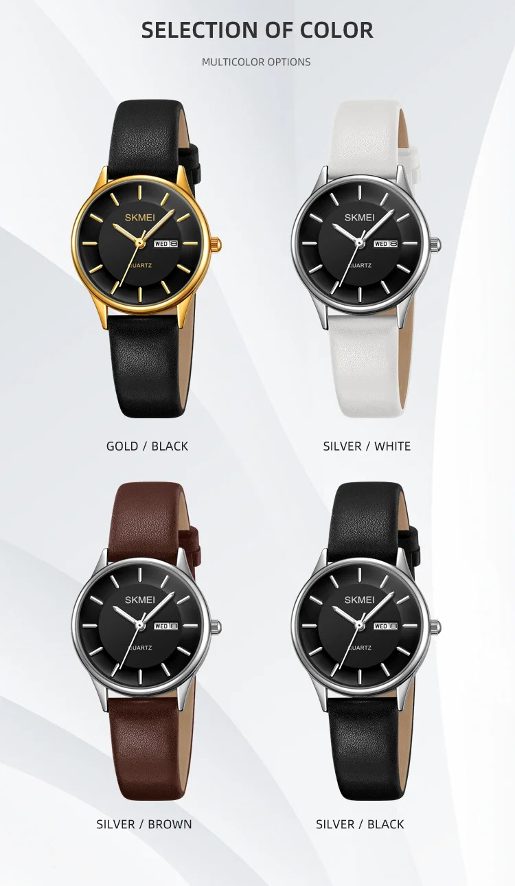 SKMEI Fashion Watches For Women Female Elegance Date Week Quartz Wristwatches Business Ladies Waterproof Watch Relogio Feminino