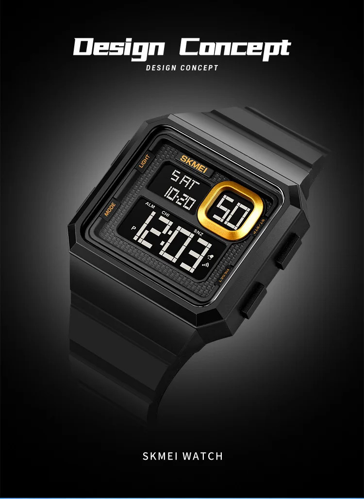 SKMEI Countdown LED Light Digital Wristwatches Outdoor Military Sports Watches For Men 5Bar Waterproof Alarm Watch reloj hombre