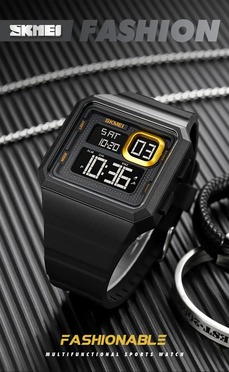 SKMEI Countdown LED Light Digital Wristwatches Outdoor Military Sports Watches For Men 5Bar Waterproof Alarm Watch reloj hombre