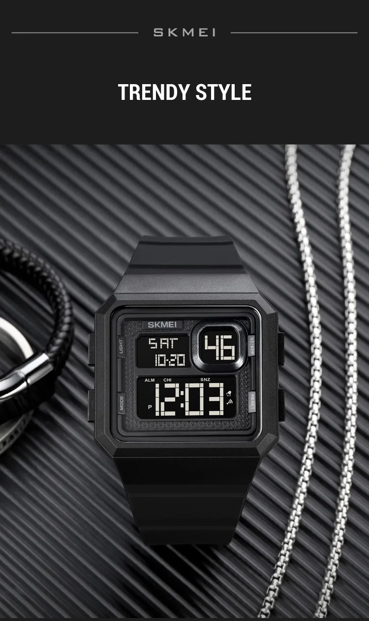 SKMEI Countdown LED Light Digital Wristwatches Outdoor Military Sports Watches For Men 5Bar Waterproof Alarm Watch reloj hombre