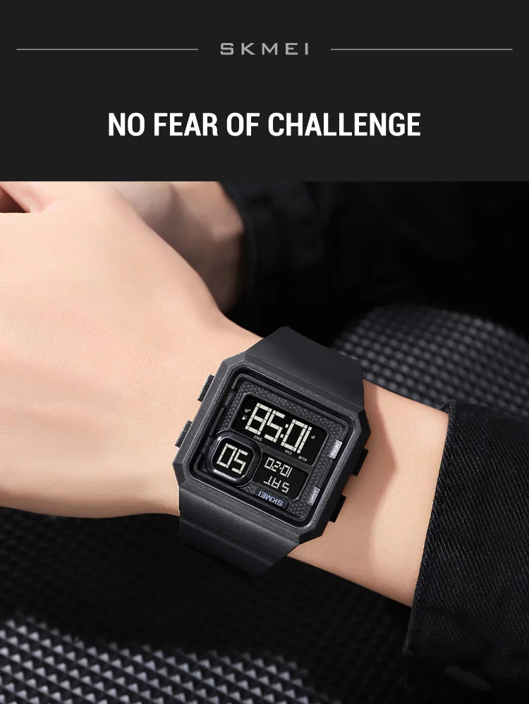SKMEI Countdown LED Light Digital Wristwatches Outdoor Military Sports Watches For Men 5Bar Waterproof Alarm Watch reloj hombre