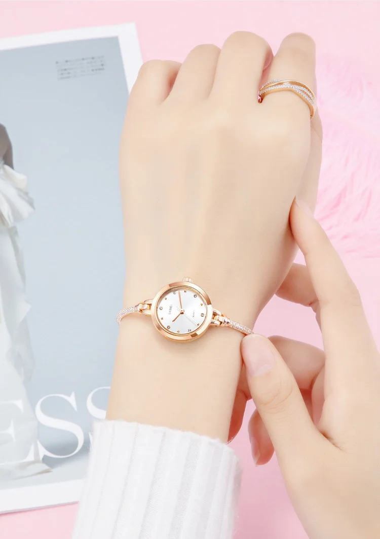 SKMEI Casual Girls Wristwatch Female 3Bar Waterproof Simple Quartz Watch For Women Fashion Thin Ladies Watches Relogio Feminino