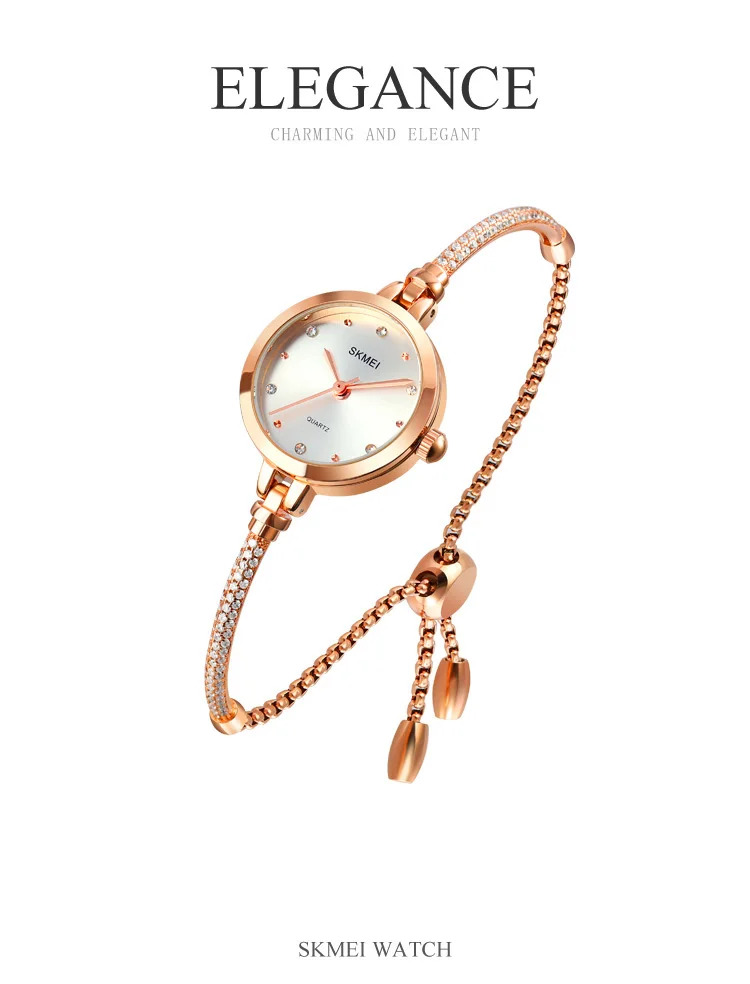 SKMEI Casual Girls Wristwatch Female 3Bar Waterproof Simple Quartz Watch For Women Fashion Thin Ladies Watches Relogio Feminino