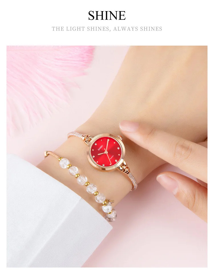 SKMEI Casual Girls Wristwatch Female 3Bar Waterproof Simple Quartz Watch For Women Fashion Thin Ladies Watches Relogio Feminino