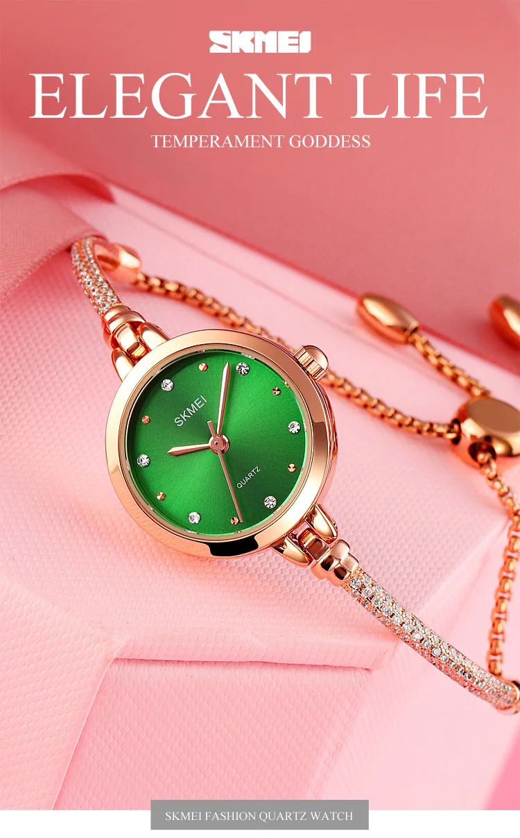 SKMEI Casual Girls Wristwatch Female 3Bar Waterproof Simple Quartz Watch For Women Fashion Thin Ladies Watches Relogio Feminino