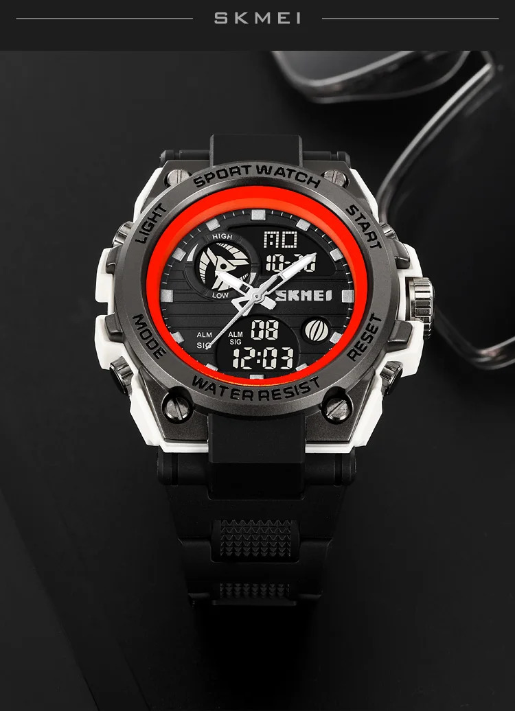 SKMEI Multifunction Chrono Watch 5Bar Waterproof Double Display Digital Wristwatch For Men Back Light Sport Watches reloj hombre