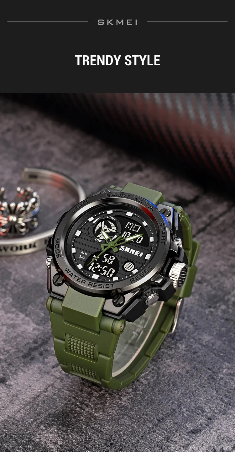 SKMEI Multifunction Chrono Watch 5Bar Waterproof Double Display Digital Wristwatch For Men Back Light Sport Watches reloj hombre