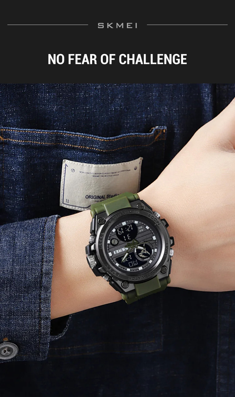 SKMEI Multifunction Chrono Watch 5Bar Waterproof Double Display Digital Wristwatch For Men Back Light Sport Watches reloj hombre
