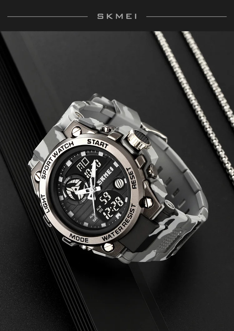 SKMEI Multifunction Chrono Watch 5Bar Waterproof Double Display Digital Wristwatch For Men Back Light Sport Watches reloj hombre