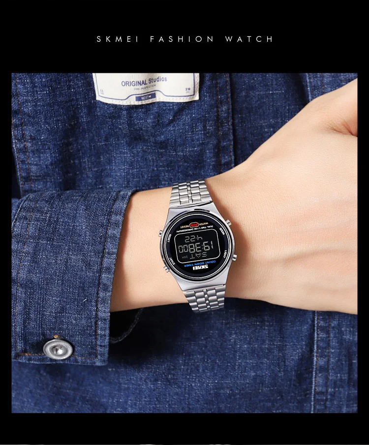SKMEI Fashion Back Light Display Chrono Waterproof Wristwatches Countdown Digital Electronics Watches For Men Women reloj hombre