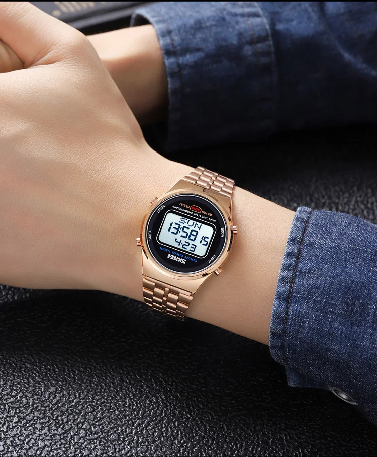 SKMEI Fashion Back Light Display Chrono Waterproof Wristwatches Countdown Digital Electronics Watches For Men Women reloj hombre