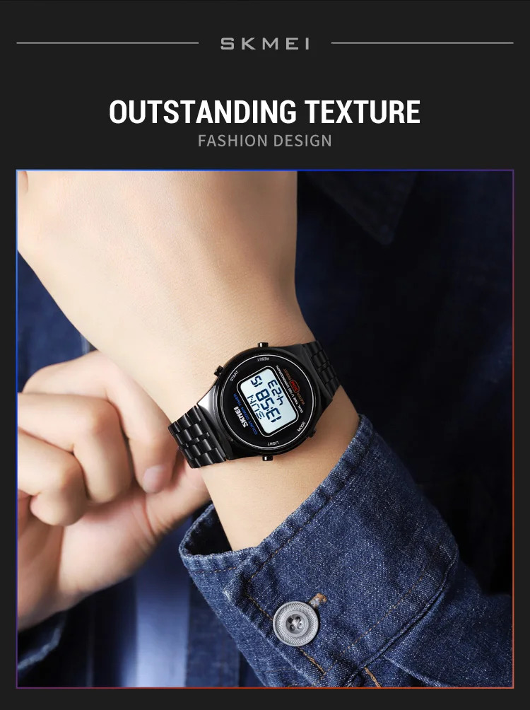SKMEI Fashion Back Light Display Chrono Waterproof Wristwatches Countdown Digital Electronics Watches For Men Women reloj hombre