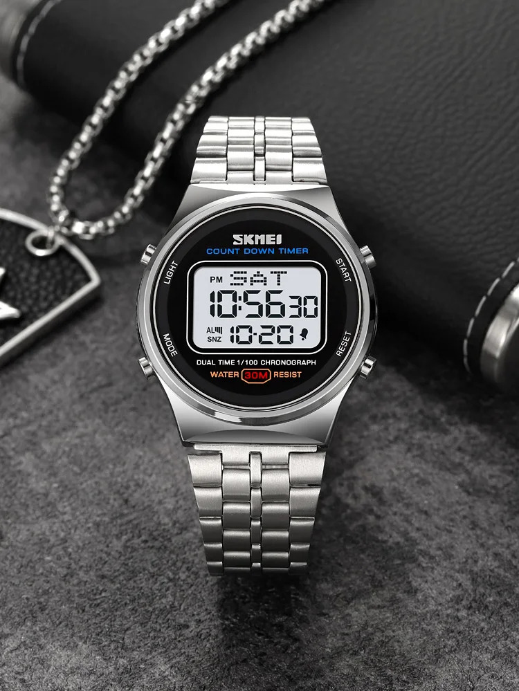 SKMEI Fashion Back Light Display Chrono Waterproof Wristwatches Countdown Digital Electronics Watches For Men Women reloj hombre