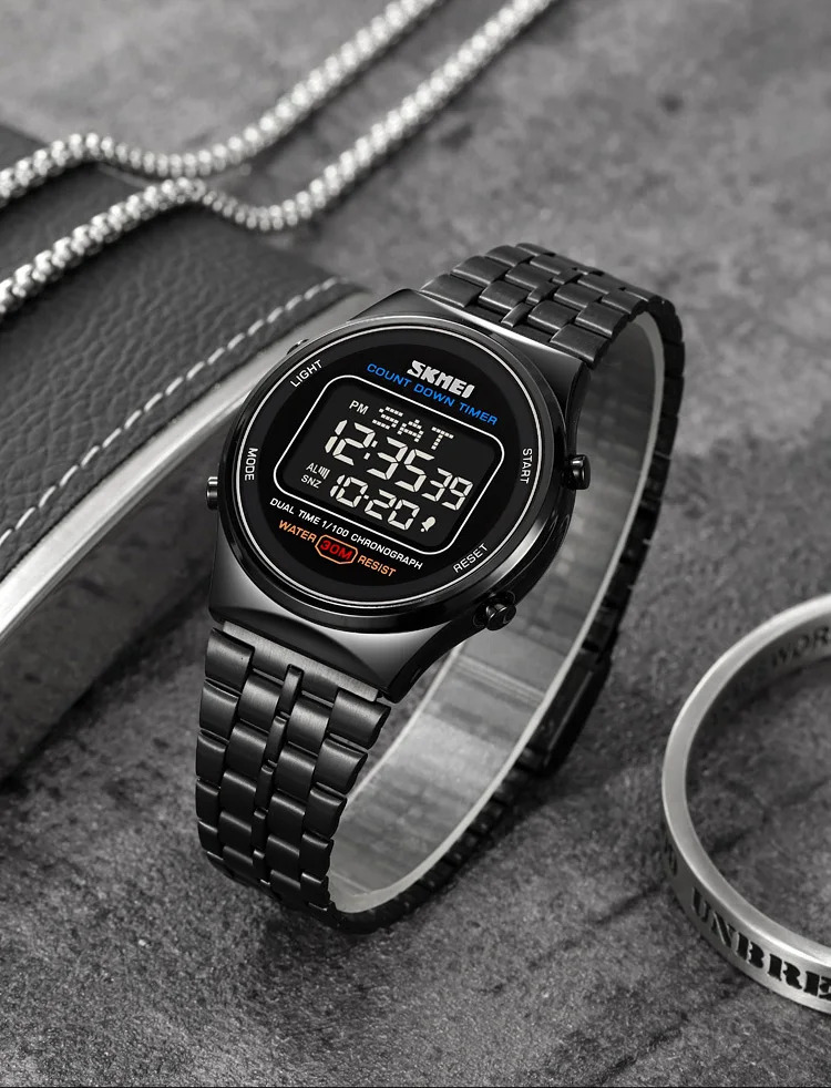 SKMEI Fashion Back Light Display Chrono Waterproof Wristwatches Countdown Digital Electronics Watches For Men Women reloj hombre