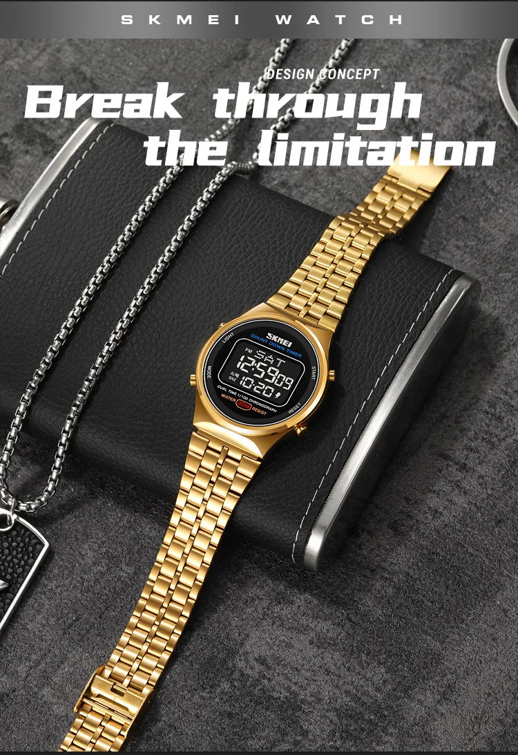 SKMEI Fashion Back Light Display Chrono Waterproof Wristwatches Countdown Digital Electronics Watches For Men Women reloj hombre