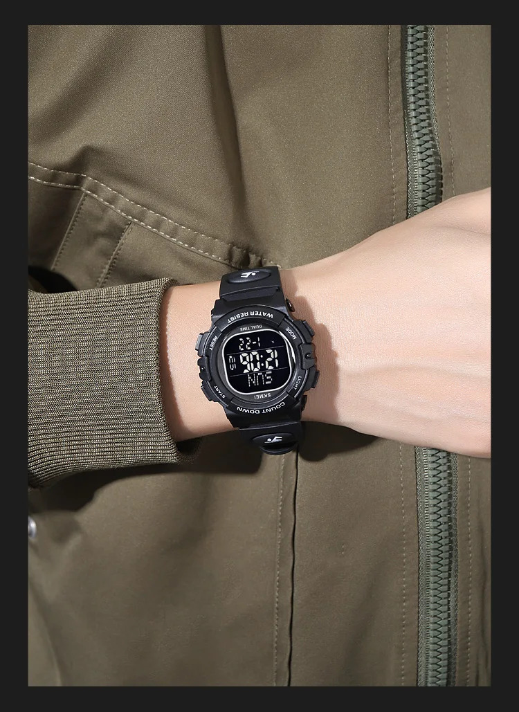 SKMEI Fashion Digital Countdown Sport Watch For Men Women Casual Waterproof Stopwatch Back Light Display Electronics Wristwatch
