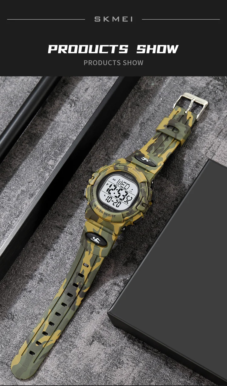 SKMEI Fashion Digital Countdown Sport Watch For Men Women Casual Waterproof Stopwatch Back Light Display Electronics Wristwatch