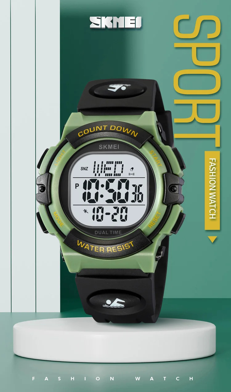 SKMEI Fashion Digital Countdown Sport Watch For Men Women Casual Waterproof Stopwatch Back Light Display Electronics Wristwatch