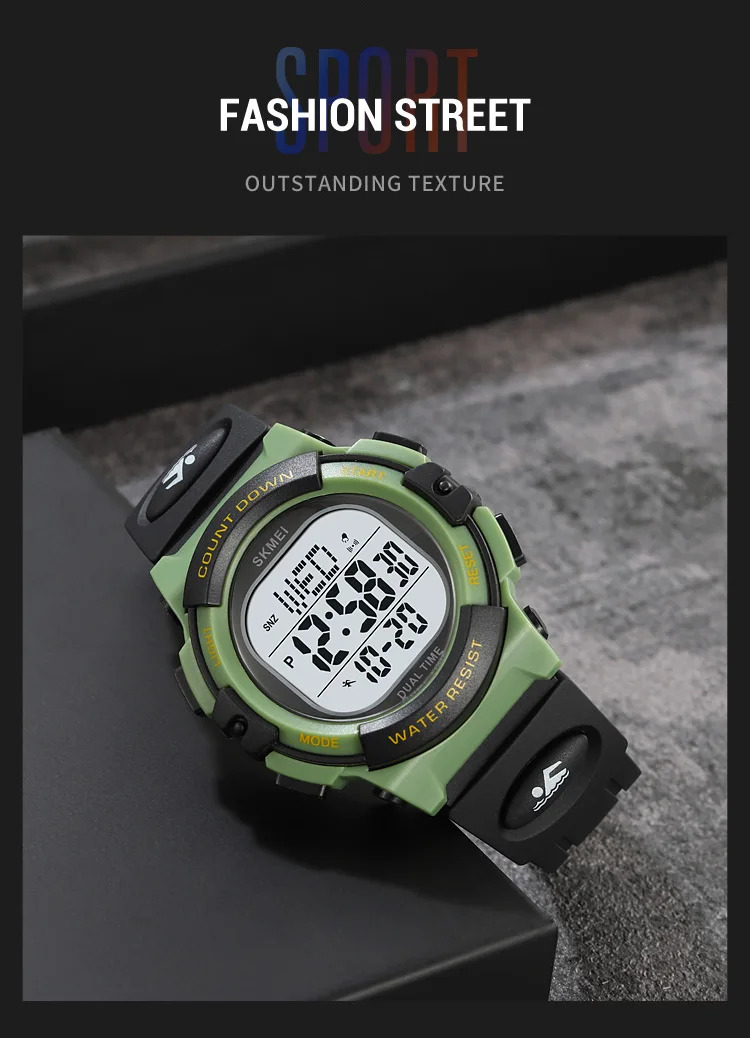 SKMEI Fashion Digital Countdown Sport Watch For Men Women Casual Waterproof Stopwatch Back Light Display Electronics Wristwatch