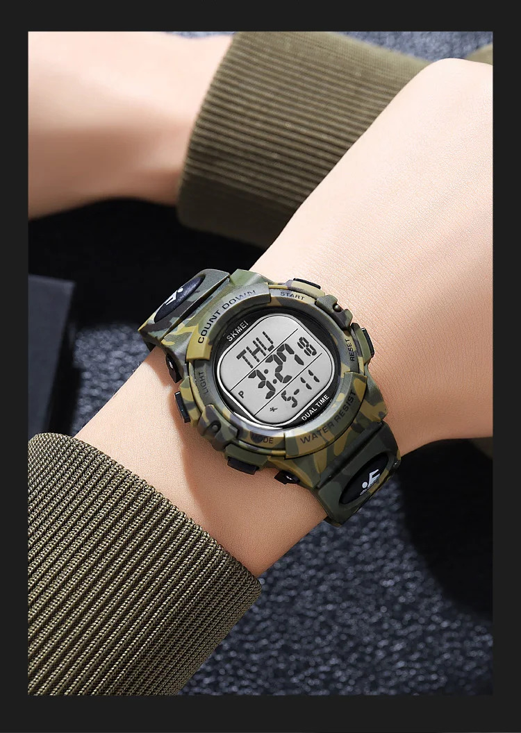 SKMEI Fashion Digital Countdown Sport Watch For Men Women Casual Waterproof Stopwatch Back Light Display Electronics Wristwatch