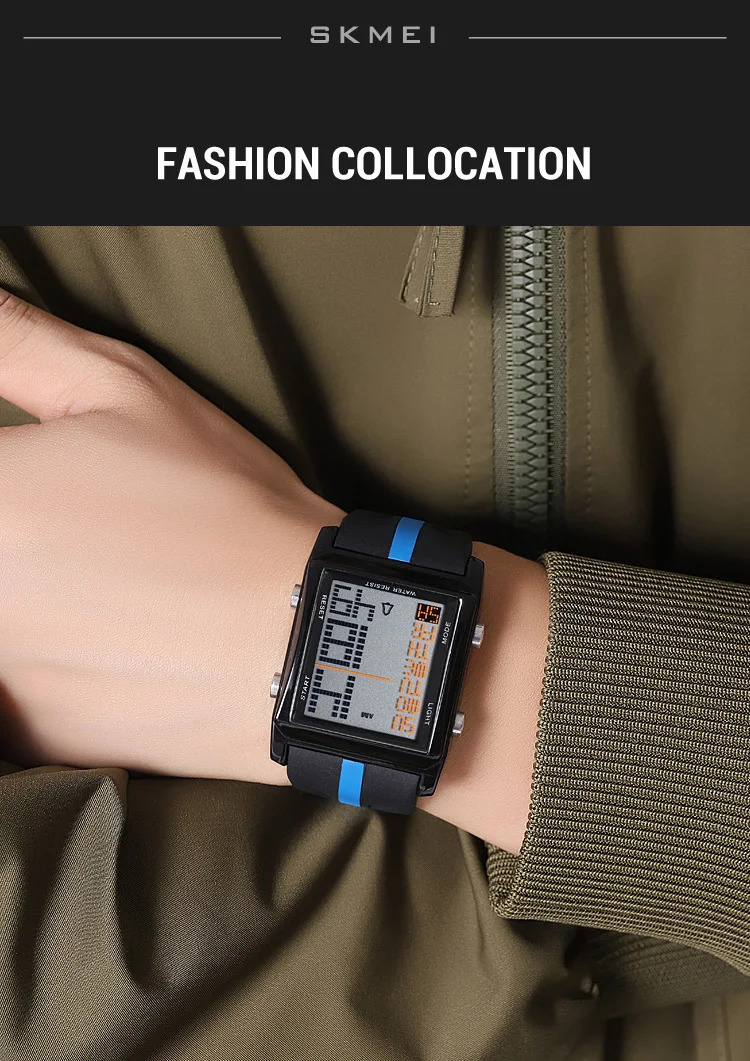 SKMEI Fashion Alarm Electronics Wristwatch Back Light Display Countdown Timer Digital Sports Watches For Men Women reloj hombre