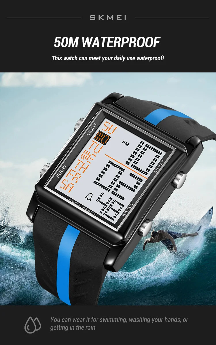 SKMEI Fashion Alarm Electronics Wristwatch Back Light Display Countdown Timer Digital Sports Watches For Men Women reloj hombre