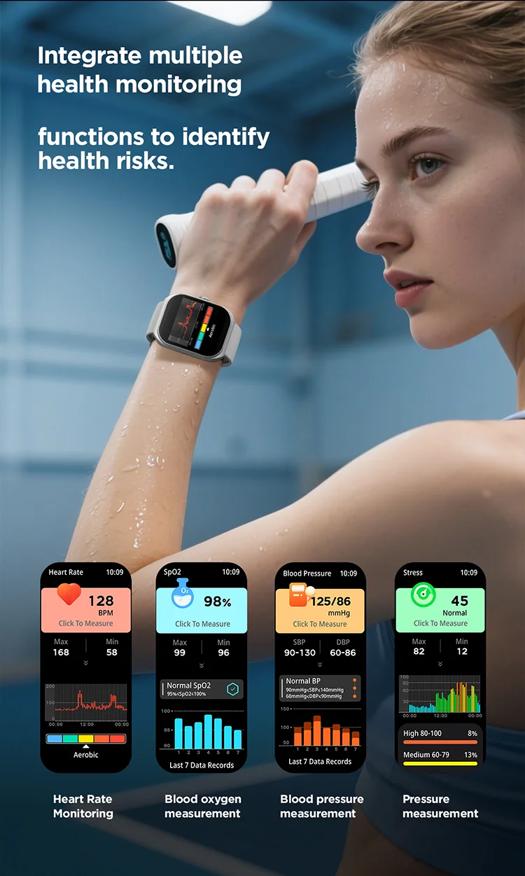 SKMEI 2.01'' TFT Display Smartwatch Military Wristwatch 123 Sports Modes Voice Calling Smart Watch For Men Women For Android IOS