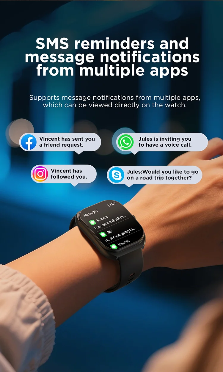 SKMEI 2.01'' TFT Display Smartwatch Military Wristwatch 123 Sports Modes Voice Calling Smart Watch For Men Women For Android IOS