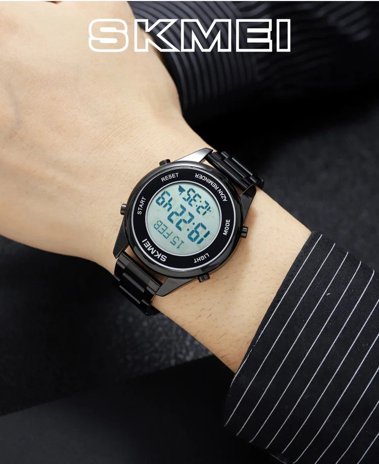 SKMEI Calendar Electronics Watches For Men Women Chrono Waterproof Digital Wristwatches Pilgrimage Time Reminder Bookmark Watch