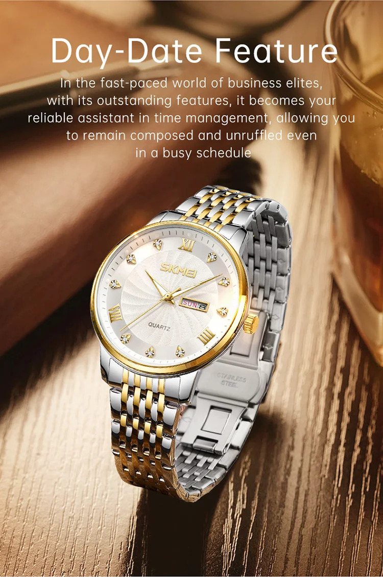 SKMEI Fashion Design Waterproof Time Movement Quartz Watch Business Watch For Men Women Luxury Date Week Wristwatch Reloj Hombre
